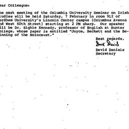 Announcements, 1981-01-29. ...
