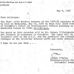 Announcements, 1981-05-04. ...