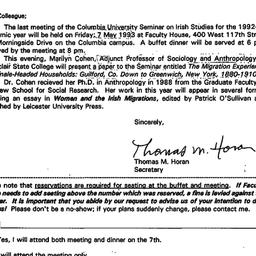 Announcements, 1993-04-30. ...