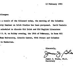 Announcements, 1983-02-12. ...
