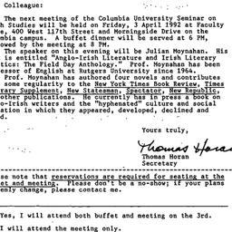 Announcements, 1992-03-20. ...