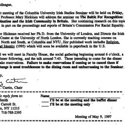 Announcements, 1997-04-28. ...
