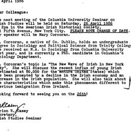 Announcements, 1986-04-17. ...