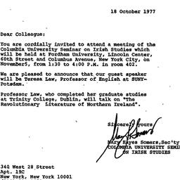 Announcements, 1977-10-18. ...