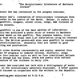 Minutes, 1977-11-05. Irish ...