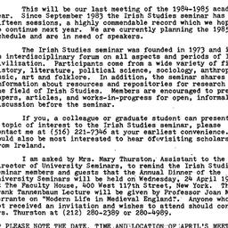 Announcements, 1985-04-01. ...