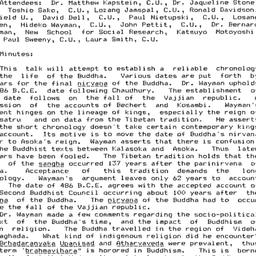 Minutes, 1991-02-21. Buddhi...