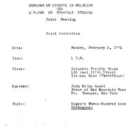 Announcements, 1991-02-04. ...