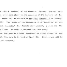 Announcements, 1991-03-25. ...