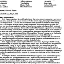 Minutes, 2001-02-01. Buddhi...