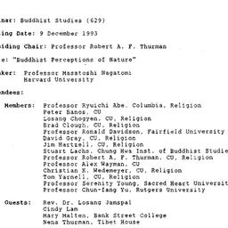 Minutes, 1993-12-09. Buddhi...
