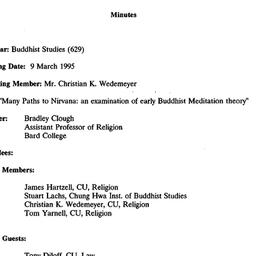 Minutes, 1994-03-09. Buddhi...