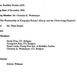 Minutes, 1993-12-08. Buddhi...