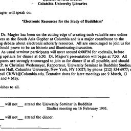 Announcements, 1994-02-09. ...