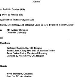 Minutes, 1994-01-26. Buddhi...