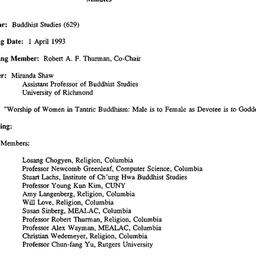 Minutes, 1993-04-01. Buddhi...