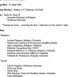 Minutes, 1993-04-15. Buddhi...