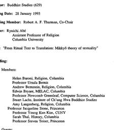 Minutes, 1993-01-28. Buddhi...