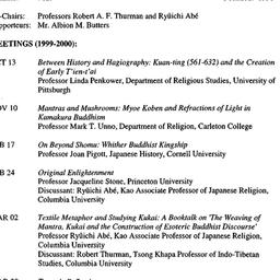 Schedules, Buddhist Studies...