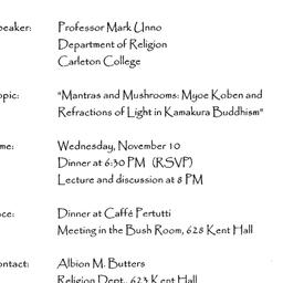 Announcements, 1999-11-10. ...