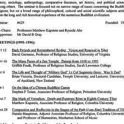 Schedules, Buddhist Studies...