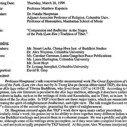 Minutes, 1996-03-28. Buddhi...