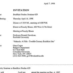 Announcements, 1998-04-16. ...