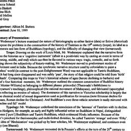 Minutes, 1999-04-29. Buddhi...