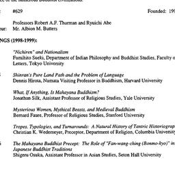 Schedules, Buddhist Studies...