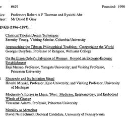 Schedules, Buddhist Studies...