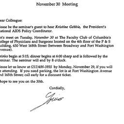 Announcements, 1993-11-30. ...