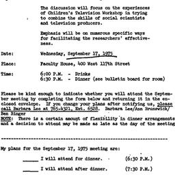 Announcements, 1975-09-17. ...
