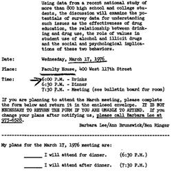 Announcements, 1976-03-17. ...
