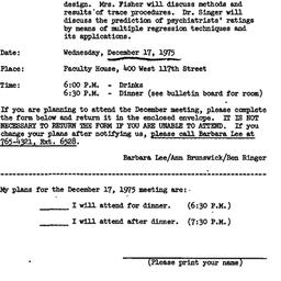 Announcements, 1975-12-17. ...