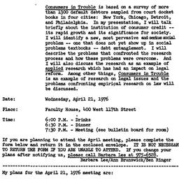 Announcements, 1976-04-21. ...