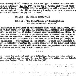 Announcements, 1964-05-08. ...