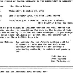 Announcements, 1968-12-18. ...