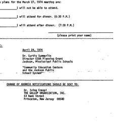 Announcements, 1974-03-27. ...