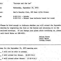 Announcements, 1973-09-23. ...