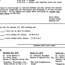 Announcements, 1974-01-16. ...