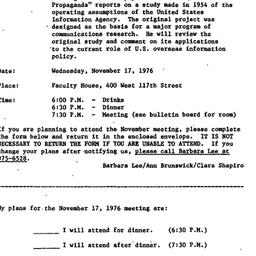Announcements, 1976-11-17. ...
