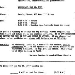 Announcements, 1976-05-11. ...