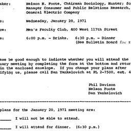 Announcements, 1971-01-20. ...