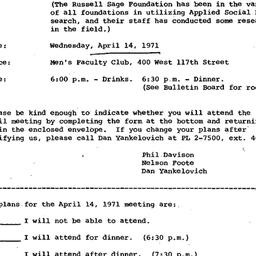 Announcements, 1971-04-14. ...