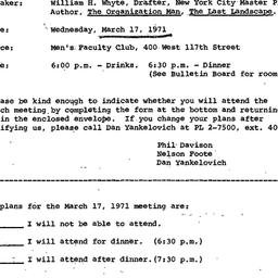 Announcements, 1971-03-17. ...
