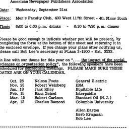 Announcements, 1966-09-21. ...