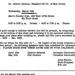 Announcements, 1967-03-15. ...