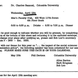 Announcements, 1966-04-12. ...