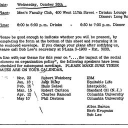 Announcements, 1966-10-26. ...
