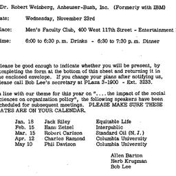 Announcements, 1966-11-23. ...
